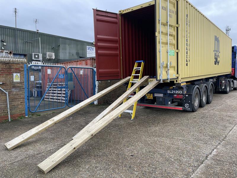 UK Flying Fifteens loaded to the container ready for the Worlds in Fremantle  photo copyright Bill Chard taken at  and featuring the Flying Fifteen class