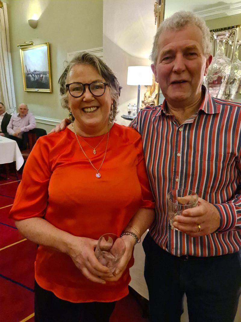 Neil Colin and Margaret Casey, 2nd Overall Gold Fleet - Dun Laoghaire Flying Fifteen fleet prize-giving 2022 photo copyright DBSC taken at Dublin Bay Sailing Club and featuring the Flying Fifteen class