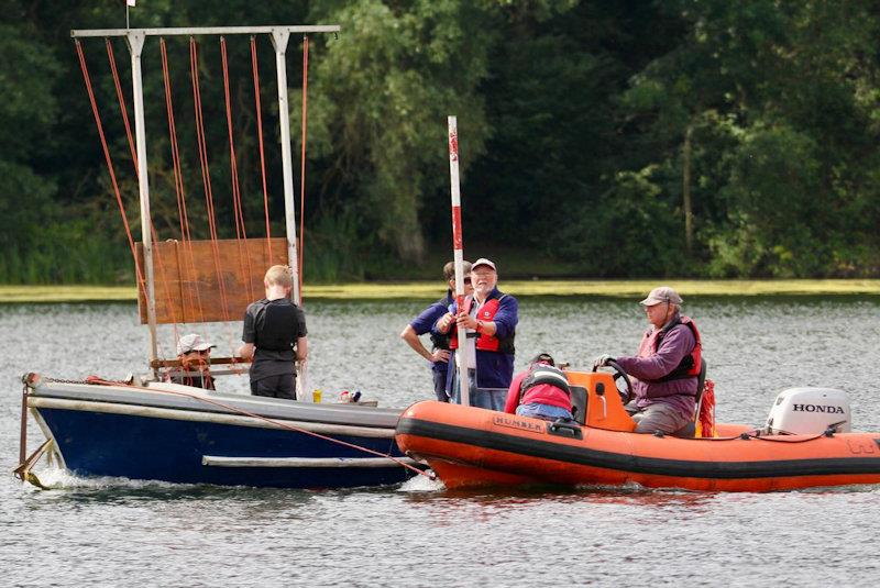 RO Tony Wright checking the start line for the first race - Flying Fifteen Southern Travellers at Middle Nene - photo © Colin Clements