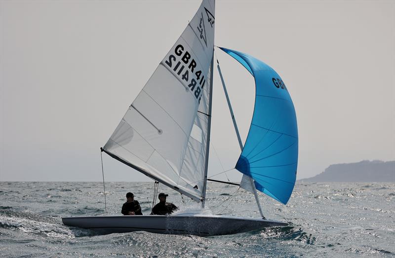 GBR 4112 downwind on day 1 of the 2025 Flying Fifteen Worlds at the WPNSA - photo © Mark Jardine