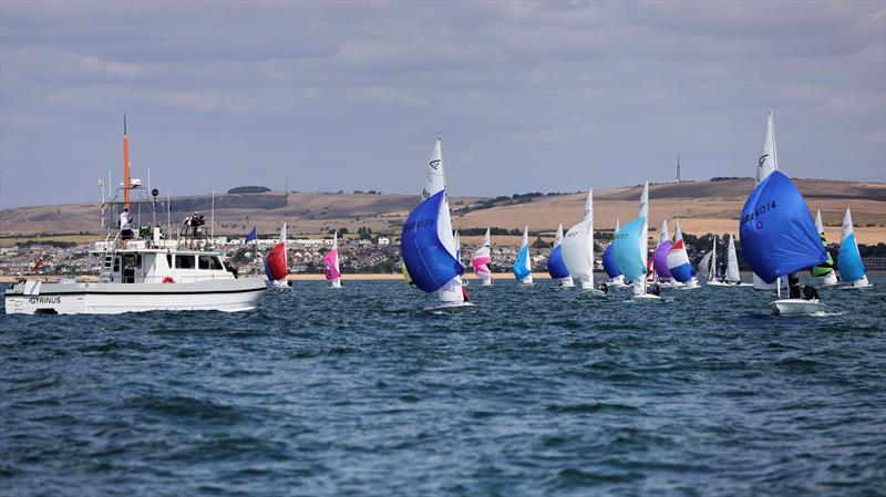 Race 9 finish on day 5 of the 2025 Flying Fifteen Worlds at the WPNSA photo copyright Mark Jardine taken at Weymouth & Portland National Sailing Academy and featuring the Flying Fifteen class