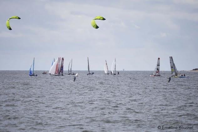 Foiling Bay day 1 photo copyright Emeline Roussel taken at Yacht Club de La Baule and featuring the Flying Phantom class