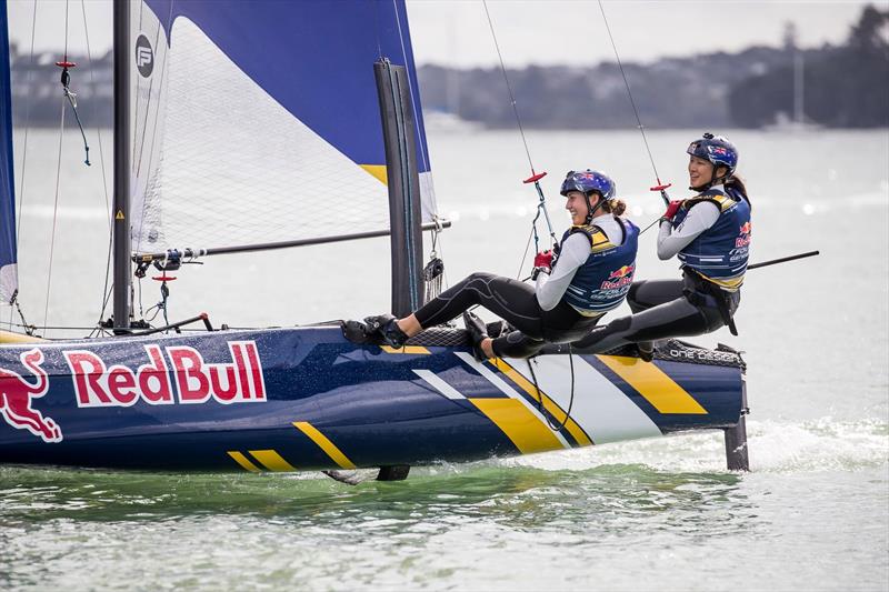 Young Sailors perform during Red Bull Foiling Generation on the Waitemata Harbour in Auckland, New Zealand on February 22, - photo © Graeme Murray