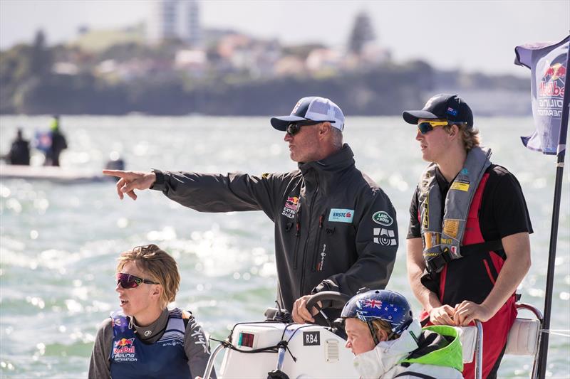 Young Sailors perform during Red Bull Foiling Generation on the Waitemata Harbour in Auckland, New Zealand on February 22, - photo © Graeme Murray