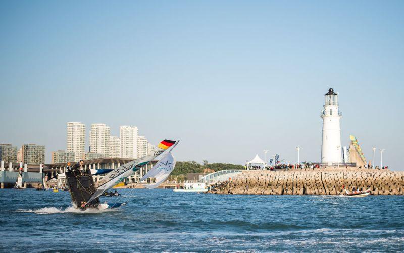 Day two - EVO Visian ICL - 2018 Qingdao Mazarin Cup powered by Extreme Sailing Series™ photo copyright Patrick Condy taken at  and featuring the Flying Phantom class