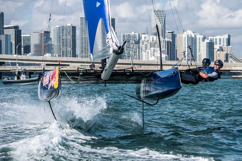 Isaac McHardie and William McKenzie of New Zealand win the Red Bull Foiling Generation World Finals in Miami, USA  photo copyright Predrag Vuckovic taken at  and featuring the Flying Phantom class