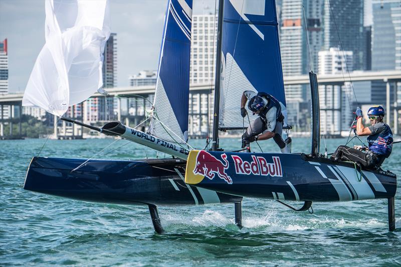 Isaac McHardie and William McKenzie of New Zealand win the Red Bull Foiling Generation World Finals in Miami, USA  photo copyright Predrag Vuckovic taken at  and featuring the Flying Phantom class