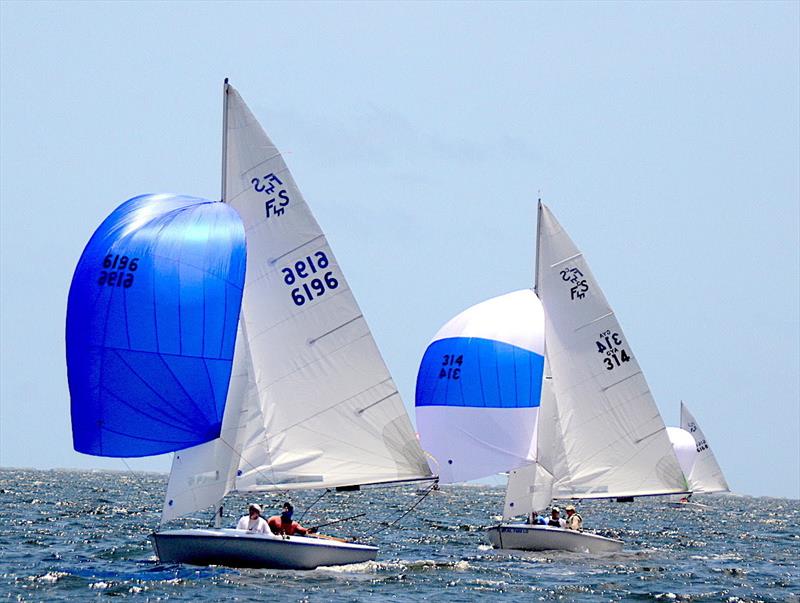 Zeke Horowitz and crew Jay Horowitz, father and son from Annapolis, MD. (6196) are in a three way tie for places 2,3,4 in the Flying Scot North American Championship in Pensacola FL. - photo © Talbot Wilson