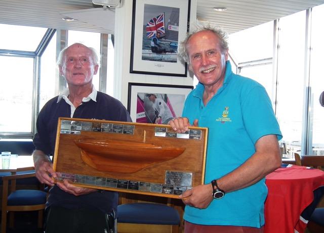 Ado Jardine (left) helms Jeremy Austin's Tak to victory in the Nordic Folkboat Nationals photo copyright Chris Baldwick taken at Royal Lymington Yacht Club and featuring the Folkboat class