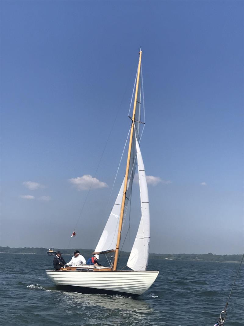 Lady Linda, David Gredley's wooden Nordic Folkboat, during West Solent Series Race 1 photo copyright Chris Baldwick taken at Royal Lymington Yacht Club and featuring the Folkboat class