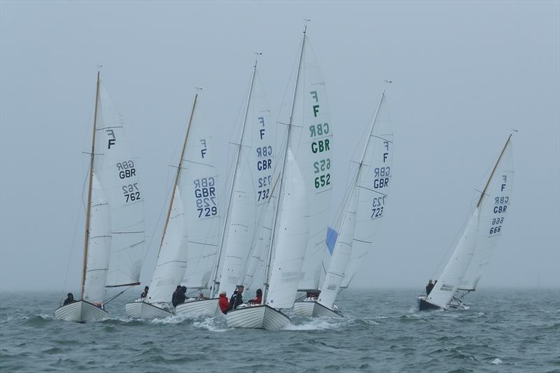 Folkboat start during LTSC Solent Circuit Race 5 photo copyright J Caldwell taken at Lymington Town Sailing Club and featuring the Folkboat class