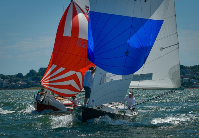 Duelling in the Folkboat class on day 1 at Cowes Classic Week photo copyright Tim Jeffreys Photography taken at Royal London Yacht Club and featuring the Folkboat class