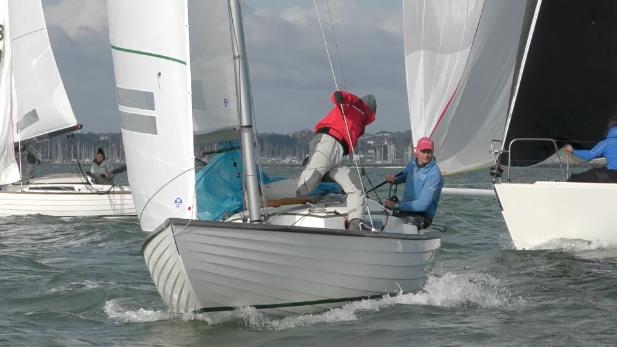 Simon Flack's Folkboat Stralende. Winner of Race 2 of the LTSC Solent Circuit  photo copyright AB Videography taken at Lymington Town Sailing Club and featuring the Folkboat class