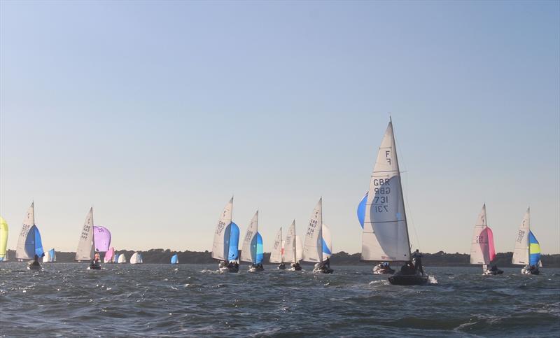 Keelboat racing on the Solent with RLymYC photo copyright RLymYC taken at Royal Lymington Yacht Club and featuring the Folkboat class