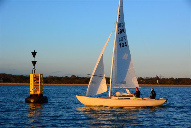 Svenja finishes during HRSC Early Bird Race 3 photo copyright Trevor Pountain taken at  and featuring the Folkboat class