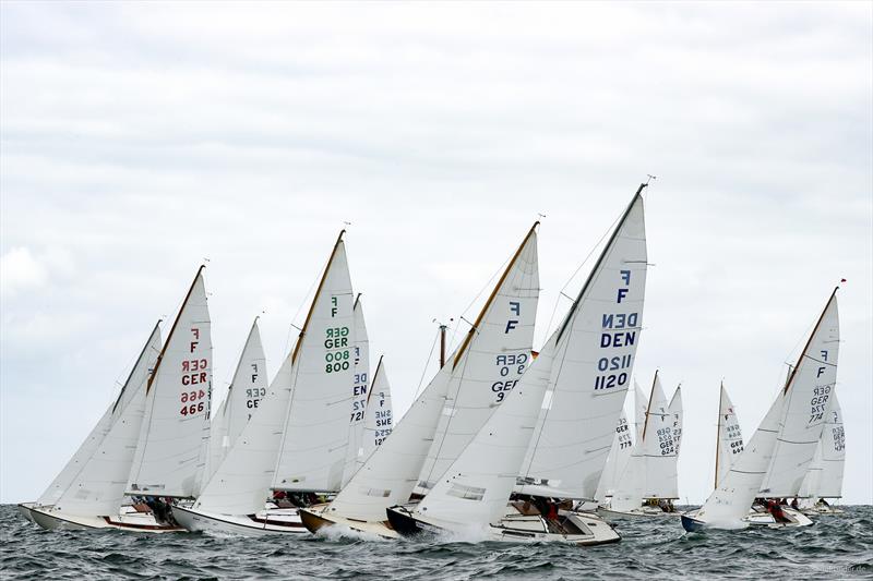 Classics beating upwind – the Nordic Folkboats hold the Gold Cup at Kiel Week as their unofficial World Championship photo copyright Kieler Woche / ChristianBeeck.de taken at Kieler Yacht Club and featuring the Folkboat class