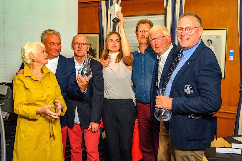 The Sessan Cup Winners - Den 634 Emma, Jens Thuroe and Den 873 Cirkeline, Soren Kaestel  - UK Nordic Folkboat National Championships photo copyright Paul French / www.coolhat.co.uk taken at Royal Lymington Yacht Club and featuring the Folkboat class