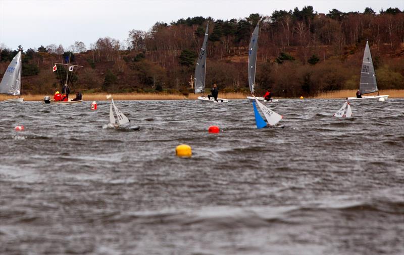 Videlo Globe Footy open at Frensham Pond photo copyright Roger Stollery taken at Frensham Pond Sailing Club and featuring the Footy class
