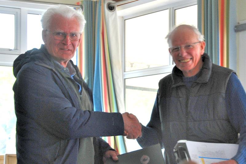 Phantom dinghy sailor receiving his runners-up prize - Footy National Championship at Frensham photo copyright Oliver Stollery taken at Frensham Pond Sailing Club and featuring the Footy class