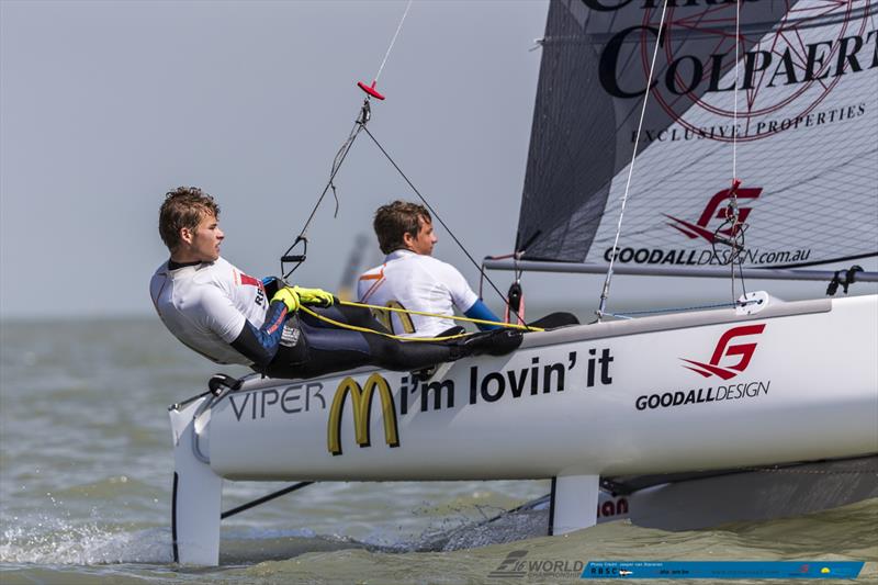 Henri Demesmaeker & Alec Bagué win the Formula 16 Worlds 2016 photo copyright Jasper van Staveren taken at  and featuring the Formula 16 class