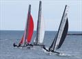 F18s and F20s heading to Scotland - Victoria Pinkerton Irish Multihull Northern Championship at Ballyholme &copy; Bob Torrens / Spectator Newspapers