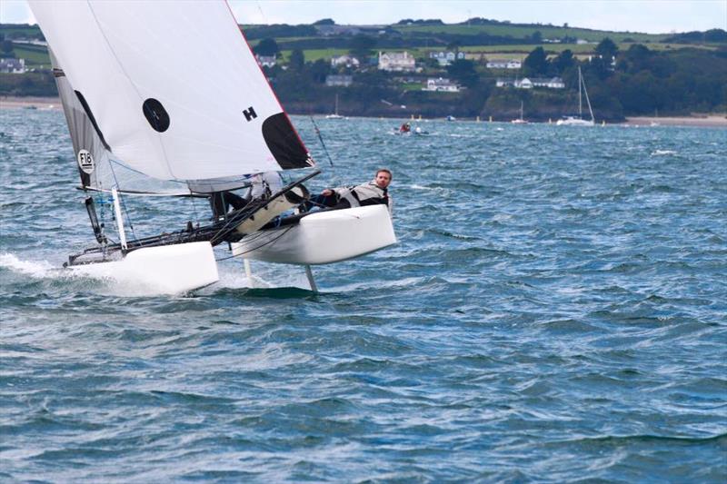 Ghislaine Melaine and Hugo Sunnucks at the F18 UK National Championships photo copyright Jon Worthington taken at South Caernarvonshire Yacht Club and featuring the Formula 18 class