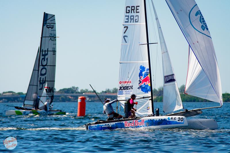 F18 Worlds at Sarasota day 1 photo copyright Ellinor Walters taken at Sarasota Sailing Squadron and featuring the Formula 18 class