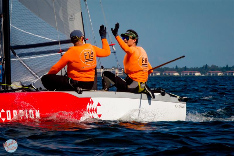 F18 Worlds at Sarasota day 3 photo copyright Ellinor Walters taken at Sarasota Sailing Squadron and featuring the Formula 18 class