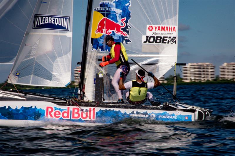 F18 Worlds at Sarasota day 5 photo copyright Ellinor Walters taken at Sarasota Sailing Squadron and featuring the Formula 18 class