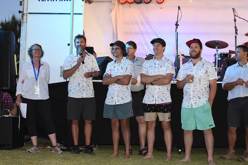 The Kraken Team after winning last year's Dash for Cash - Goolwa Regatta Week 2019 photo copyright Down Under Sail taken at Goolwa Regatta Yacht Club and featuring the Formula 18 class