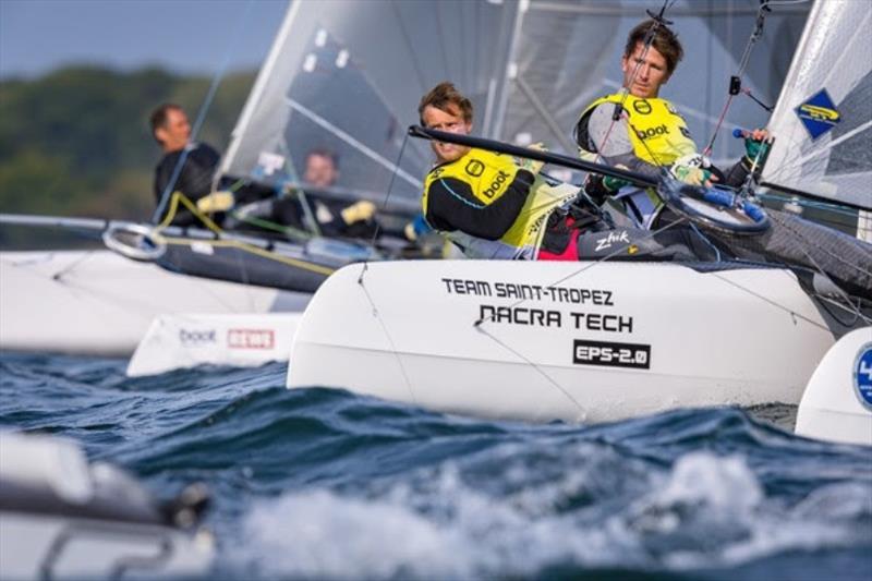 Two Hobie-16 helmsmen are mixing up the F18 class: Cedric Bader (France), European Hobie 16 champion of 2016, and Nicolaj Björnholt (Denmark): Six first places are in the ranking. - photo © www.segel-bilder.de