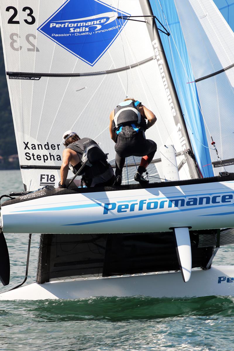 Nacra 50 Year Anniversary Championships at Gravedona, Italy photo copyright Nick Champion / www.championmarinephotography.co.uk taken at Centro Vela Alto Lario and featuring the Formula 18 class