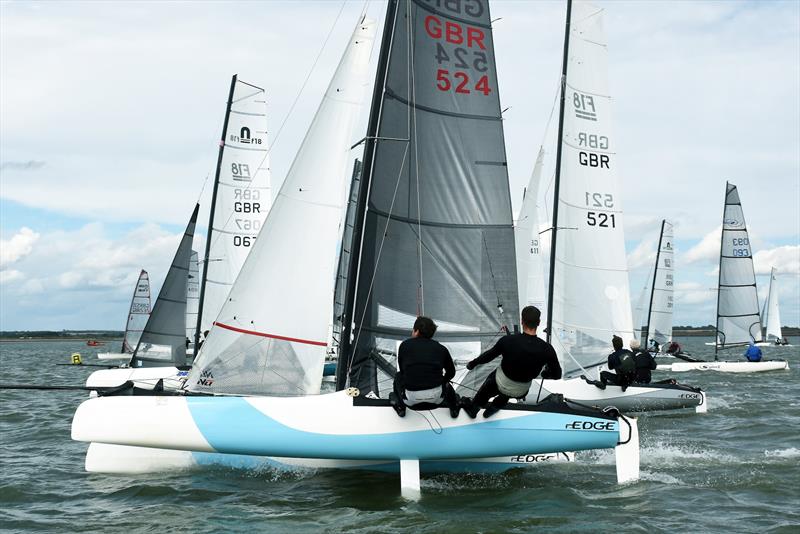 East Coast Piers Race -  Day 1 photo copyright Nick Champion / www.championmarinephotography.co.uk taken at Marconi Sailing Club and featuring the Formula 18 class