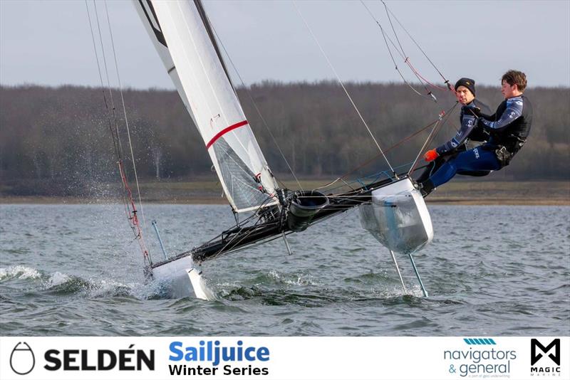 Selden Sailjuice Winter Series Grafham Grand Prix photo copyright Tim Olin / www.olinphoto.co.uk taken at Grafham Water Sailing Club and featuring the Formula 18 class