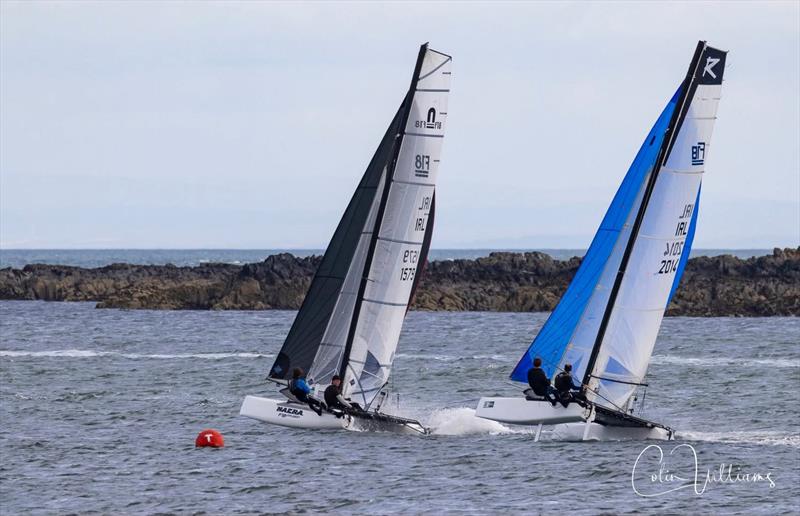 Cameron Wallace and Toby Collins leading Yannick and Sean Lemmonout in the Irish Sea Challenge - Victoria Pinkerton Irish Multihull Northern Championship at Ballyholme - photo © Colin Williams Photography