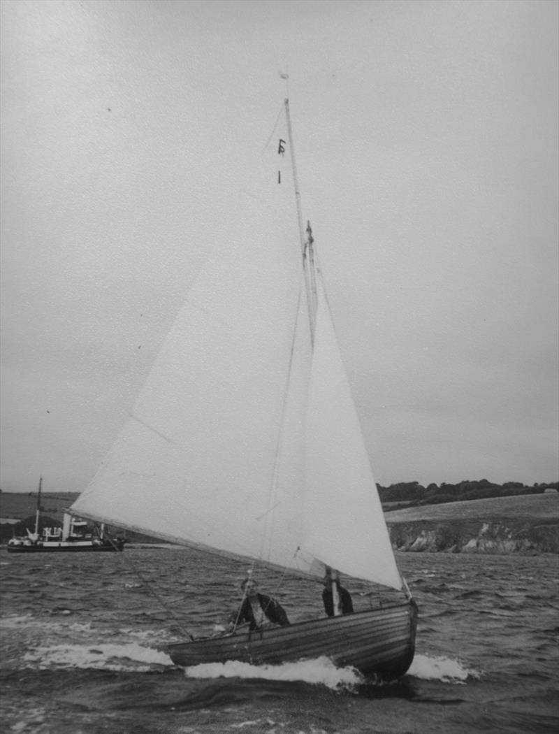 FR1 'Michele' with Moggy and crew Mavis in 1954 photo copyright Graham Gullick taken at Royal Fowey Yacht Club and featuring the Fowey River Class class