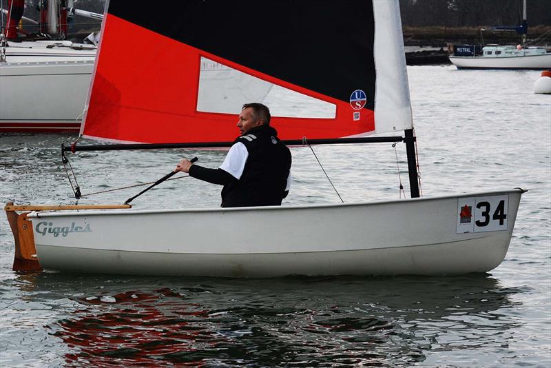 Ian Southworth during the 56th Hamble Warming Pan photo copyright Trevor Pountain taken at Hamble River Sailing Club and featuring the Foxer class
