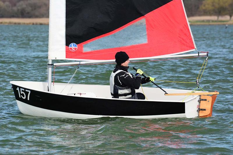 Leighton King during the 2019 Hamble Warming Pans photo copyright Trevor Pountain taken at Hamble River Sailing Club and featuring the Foxer class