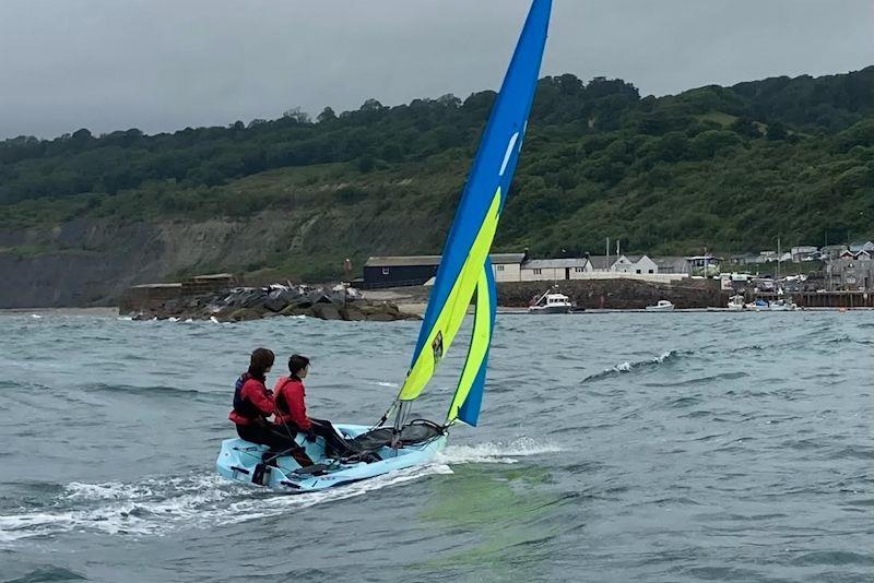 Strong wind youth training at Lyme Regis photo copyright Jim T taken at Lyme Regis Sailing Club and featuring the Fusion class