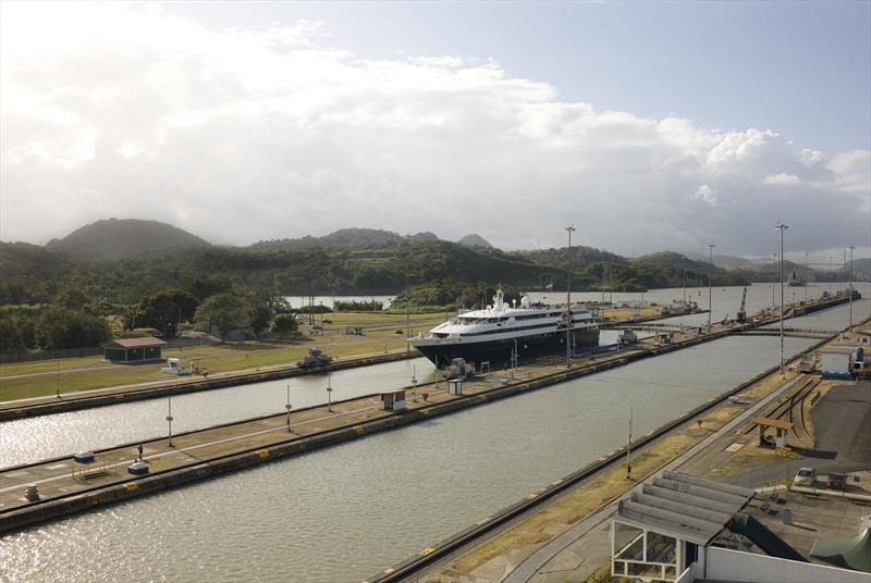 A motor yacht in the Panama Canal photo copyright GAC Pindar taken at  and featuring the  class