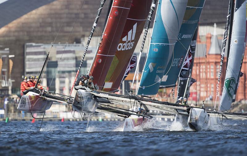 Extreme Sailing Series™ Act 3 day 2 in Cardiff Bay photo copyright Lloyd Images taken at  and featuring the GC32 class