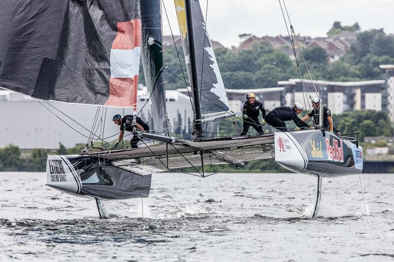 Extreme Sailing Series™ Act 3 day 2 in Cardiff Bay photo copyright Alex Irwin / www.sportography.tv taken at  and featuring the GC32 class