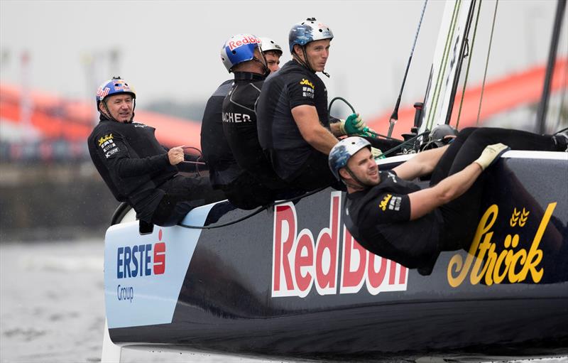 Red Bull Sailing Team made a last minute comeback to take second place at Extreme Sailing Series™ Act 3 in Cardiff Bay photo copyright Lloyd Images taken at  and featuring the GC32 class