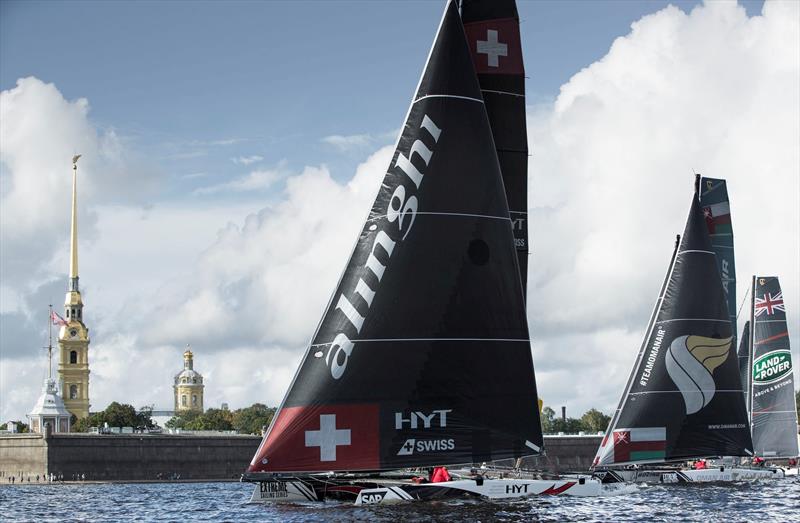 Alinghi secured their second 2016 Act win Extreme Sailing Series™ Act 5, St Petersburg photo copyright Lloyd Images taken at  and featuring the GC32 class