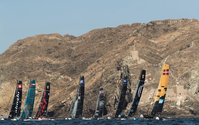 2017 Extreme Sailing Series™ Act 1, Muscat day 1 photo copyright Lloyd Images taken at Oman Sail and featuring the GC32 class