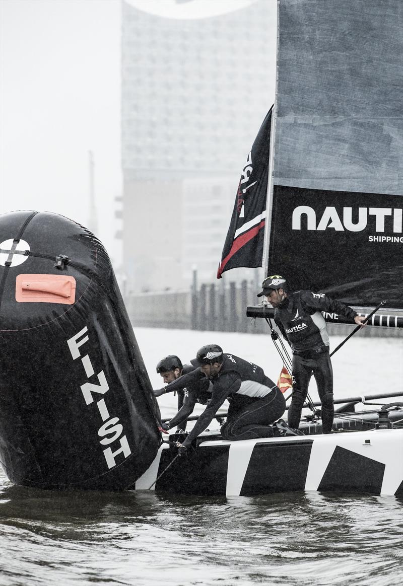 Day 2 of Extreme Sailing Series Act 5 Hamburg photo copyright Lloyd Images taken at  and featuring the GC32 class