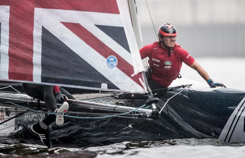 Day 2 of Extreme Sailing Series Act 5 Hamburg photo copyright Lloyd Images taken at  and featuring the GC32 class