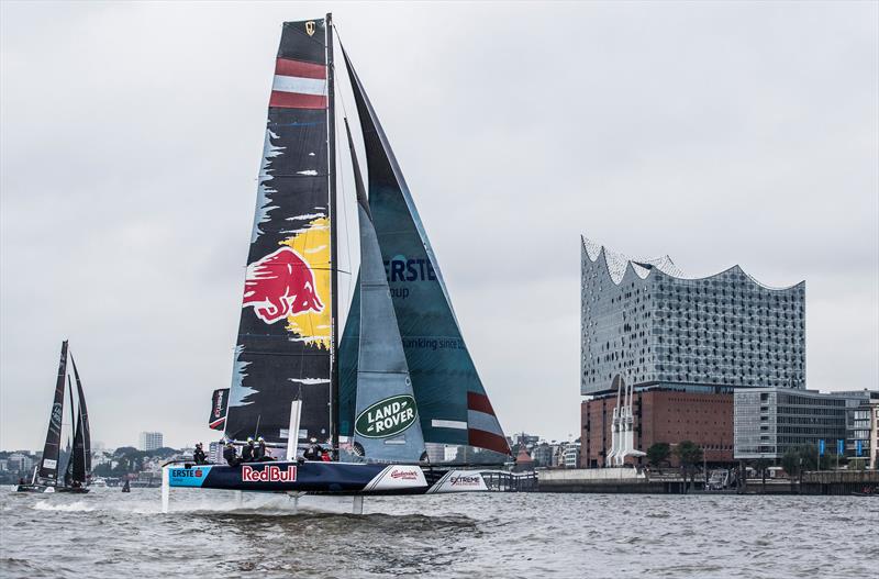 Day 3 of Extreme Sailing Series Act 5 Hamburg photo copyright Lloyd Images taken at  and featuring the GC32 class