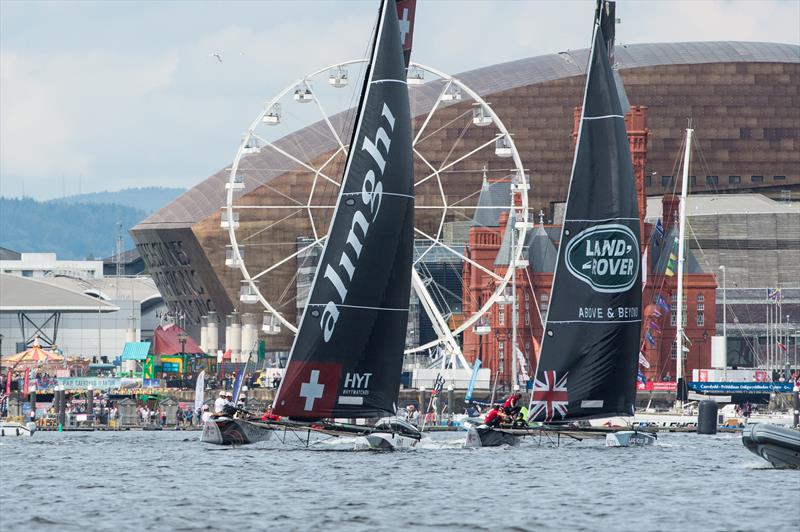 Extreme Sailing Series™ Act 6, Cardiff day 2 photo copyright Vincent Curutchet taken at  and featuring the GC32 class