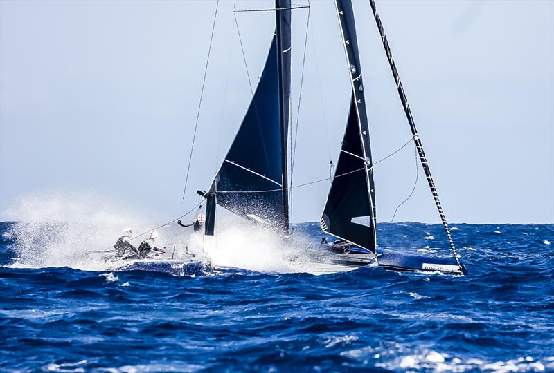 Wet ride aboard Mamma Aiuto! on day 1 of the GC32 Racing Tour Orezza Corsica Cup photo copyright Jesus Renedo / GC32 Racing Tour taken at  and featuring the GC32 class